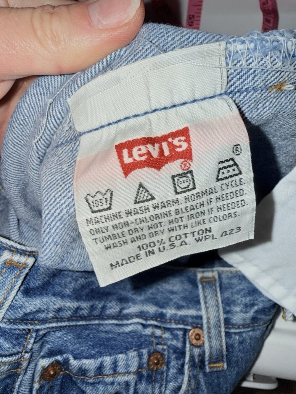 Vintage Levis 501 Jeans Womens 28x32 Blue 90s Made USA Button Fly 6501-0193 P - Picture 6 of 11